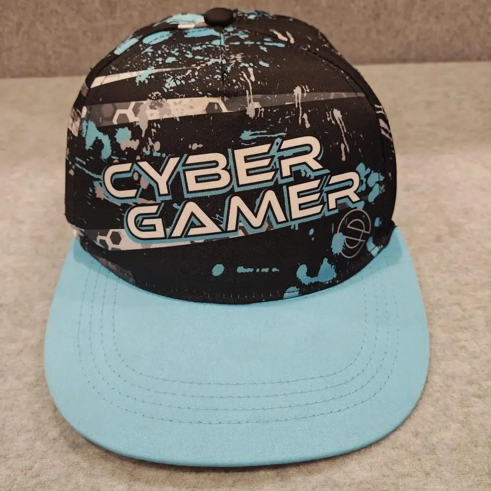 ESX360 Cyber Gamer Hat Cap Snap Back Boys One Size Black Blue Graphic Gaming